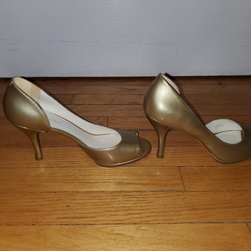 Via Spiga Gold open toe pumps - Picture 4 of 6
